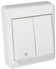 Bryter 2-1-pol vegg hvit - Elko